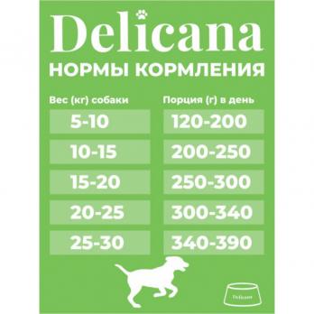 Сухой полнорационный корм Delicana для средних собак с ягненком